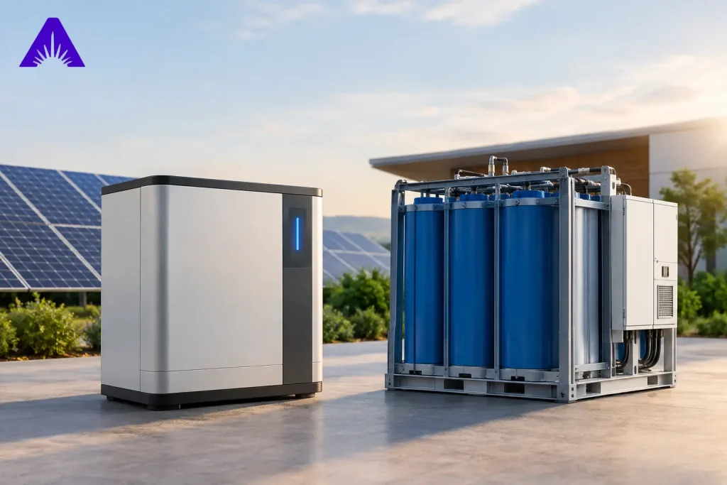 Lithium Versus Flow Batteries for Solar Storage
